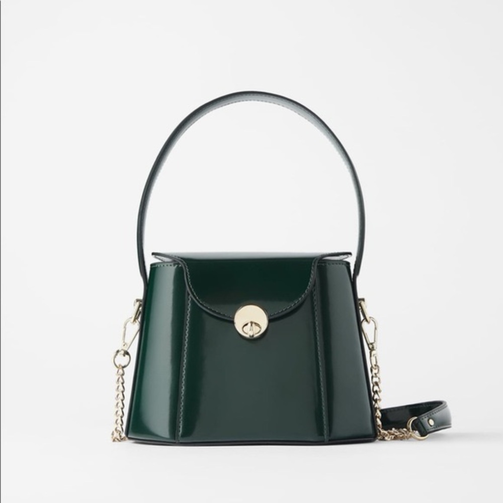 Zara Dark Green Shoulder Bag - Picture 4 of 4